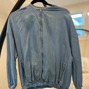 Light weight denim zip up jacket